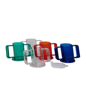 Handycup met deksel - transparant diverse kleuren
